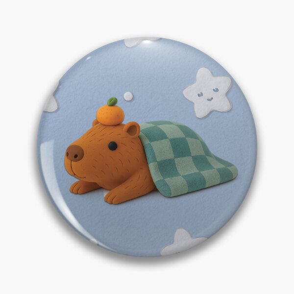 Item preview, Clay Capybara Under Blanket with Starry Sky designed and sold by BOYNICE.