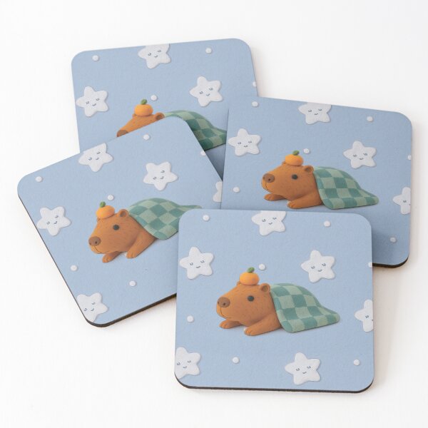 Item preview, Clay Capybara Under Blanket with Starry Sky designed and sold by BOYNICE.