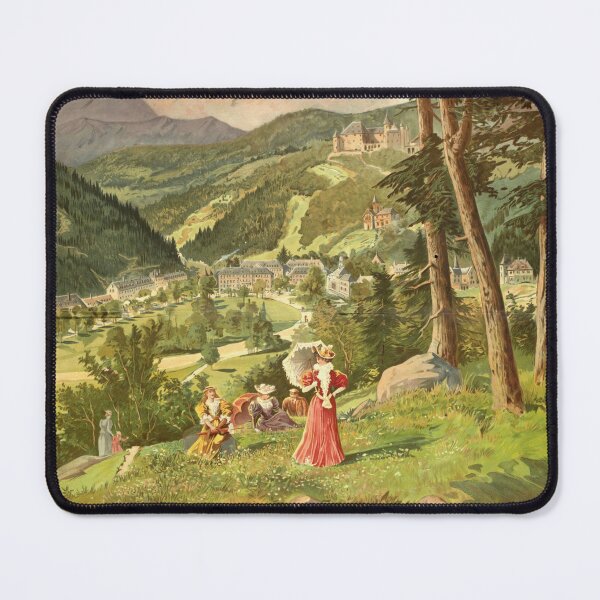 Item preview, Vintage Uriage-les-Bains Spa Town Art Nouveau Poster | PLM Railway France Travel Print | Belle Époque Lithograph Wall Art Decor designed and sold by artofuniverse.