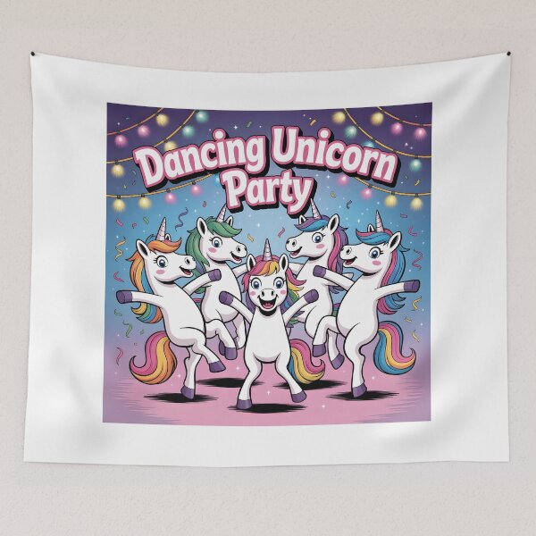 Item preview, Dancing Unicorn Party - Whimsical Art designed and sold by SababaShop.
