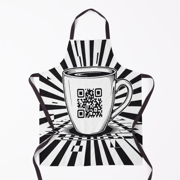 Item preview, Minimalist Coffee Cup QR Code Sticker – Black & White Doodle designed and sold by Rudro-Fashion.
