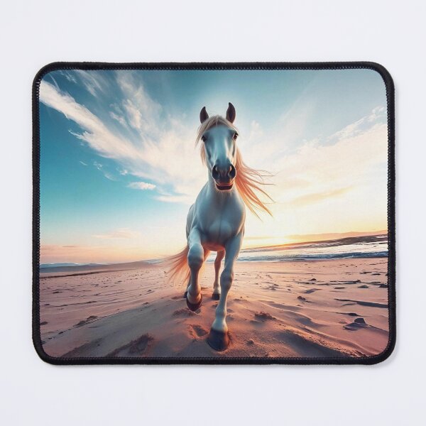 Item preview, White Horse Running on a Sandy Beach designed and sold by SolaoLab.