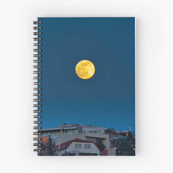 Item preview, Golden Full Moon Over Bratislava – Night Sky Cityscape designed and sold by RastislavS.