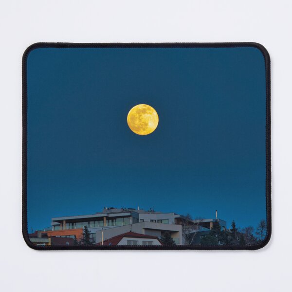 Item preview, Golden Full Moon Over Bratislava – Night Sky Cityscape designed and sold by RastislavS.