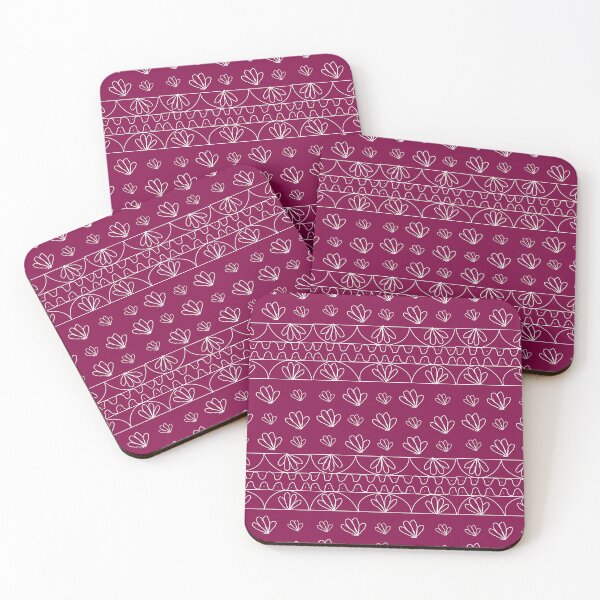 Item preview, Indian prints with rangoli repeating pattern - plum velvet designed and sold by Svasti Arts and Designs.