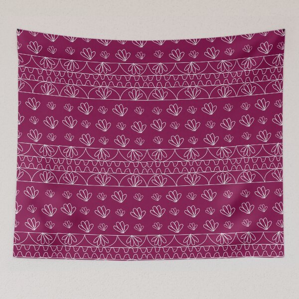 Item preview, Indian prints with rangoli repeating pattern - plum velvet designed and sold by Svasti Arts and Designs.
