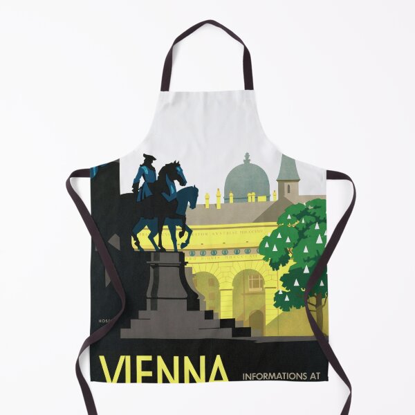 Item preview, Vintage Vienna Travel Poster | Art Deco Equestrian Statue | Mid-20th Century Wall Art | Historical & Cultural European Decor designed and sold by artofuniverse.