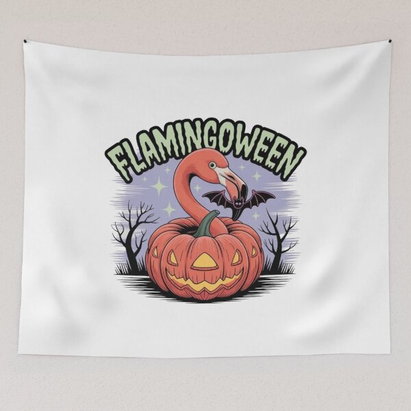 Item preview, Flamingoween Flamingo Pumpkin Halloween designed and sold by BHMARTS.