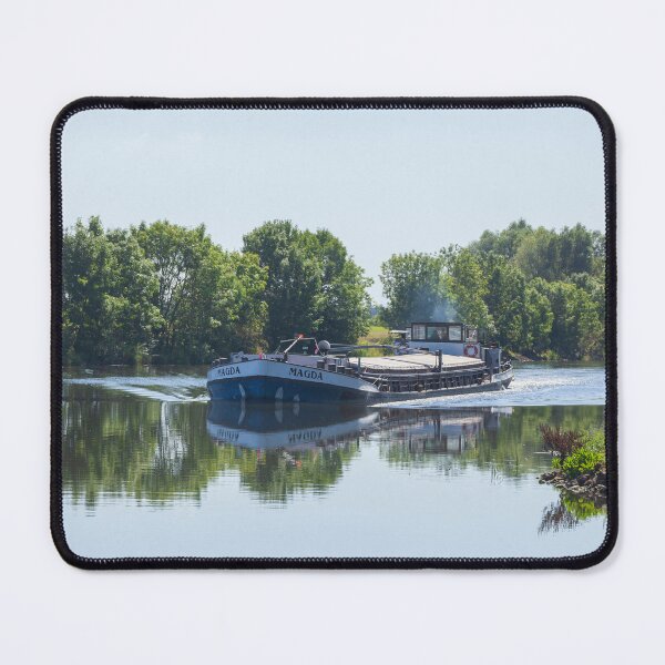 Item preview, Weser River with barge, Hoya, Lower Saxony, Germany, Europe designed and sold by Torsten Krüger.