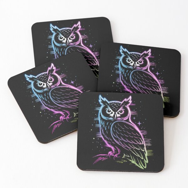 Item preview, Aura Owl: A Mystical and Glowing Neon Owl Illustration designed and sold by 89BLACK.