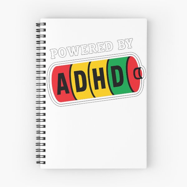 Item preview, Powered by ADHD Battery – Funny Hyper Energy Sticker, Shirt & Mug Design designed and sold by RetroRebelClub.