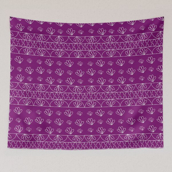 Item preview, Indian prints with rangoli repeating pattern - violet designed and sold by Svasti Arts and Designs.