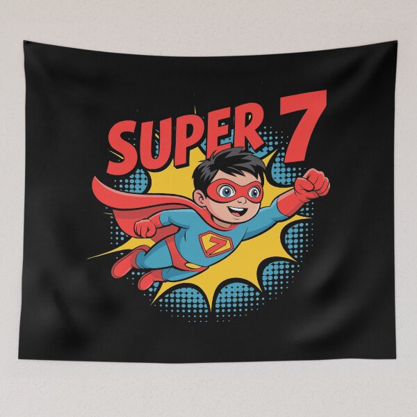 Item preview, Super 7 Hero Birthday Comic Style Kids designed and sold by Blok45.