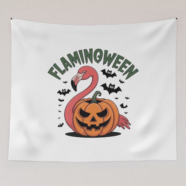 Item preview, Flamingoween Flamingo Pumpkin Halloween designed and sold by BHMARTS.
