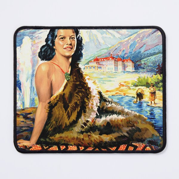 Item preview, Vintage New Zealand Travel Poster | Mid-20th Century Art | Māori Culture & Aoraki | Wonderland of the Pacific | Retro Wall Decor designed and sold by artofuniverse.