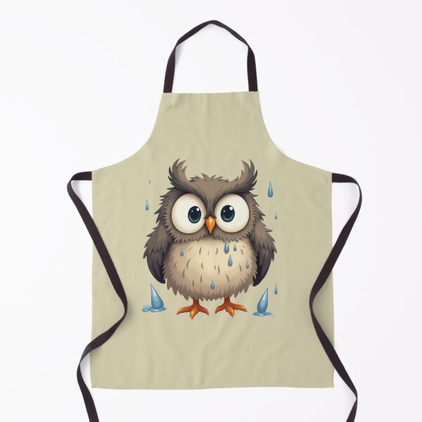 Item preview, “Shocked Wet Owl – Feather Puff Edition” designed and sold by Bareradesigns.