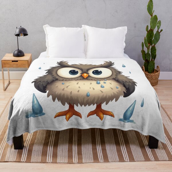 Item preview, “Shocked Wet Owl – Feather Puff Edition” designed and sold by Bareradesigns.