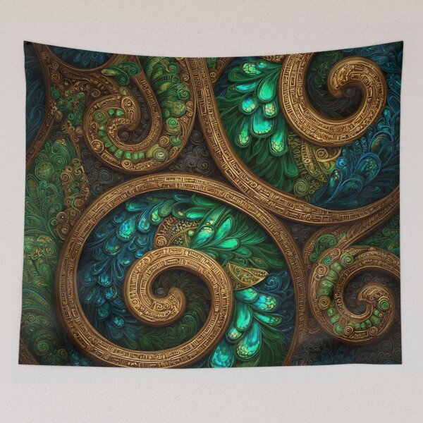 Item preview, New Zealand Māori Paua Pattern Koru Design 480 designed and sold by GrinGalore.