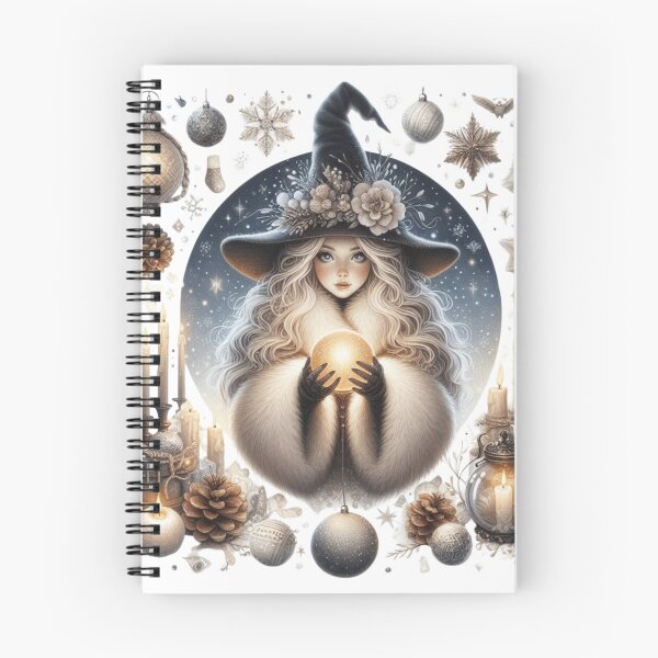 Item preview, Winter Witch with Magical Orb – Mystical Holiday Art designed and sold by Cuteartistbe.