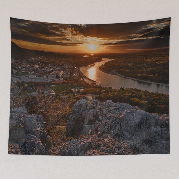 Item preview, Dramatic Sunset over Hainburg and the Danube from Braunsberg designed and sold by RastislavS.