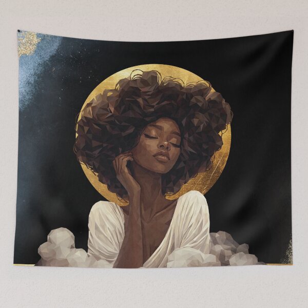 Item preview, Golden Serenity – Low-poly portrait of a woman in white designed and sold by Artenreich.