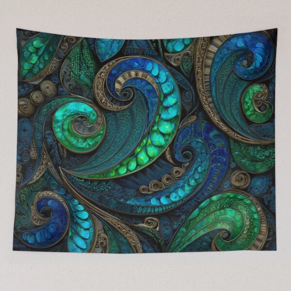 Item preview, New Zealand Māori Paua Pattern Koru Design 481 designed and sold by GrinGalore.