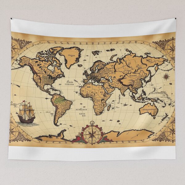 Item preview, Vintage Map of the World designed and sold by xArchGoDx.