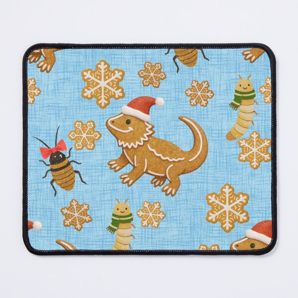 Item preview, Gingerbread Bearded Dragon Christmas Pattern – Holiday Bugs & Reptiles designed and sold by Veata.