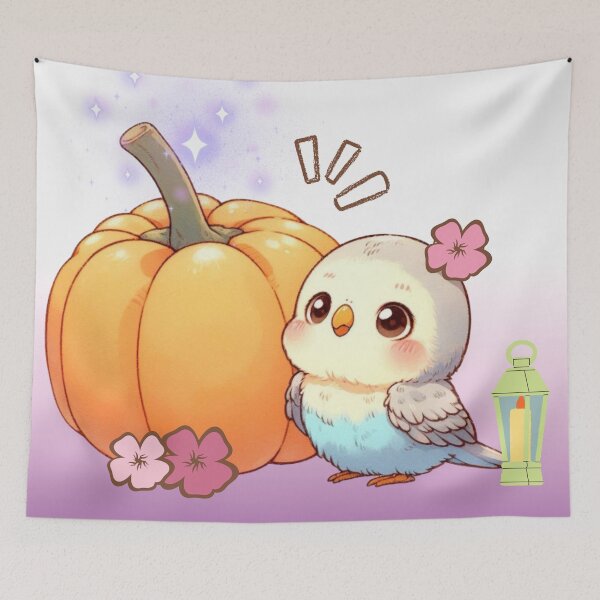Item preview, Autumn Pumpkin Parrot – Cute Tropical Fall Bird Illustration designed and sold by Sugar Wisdom .