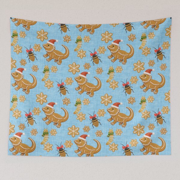 Item preview, Gingerbread Bearded Dragon Christmas Pattern – Holiday Bugs & Reptiles designed and sold by Veata.