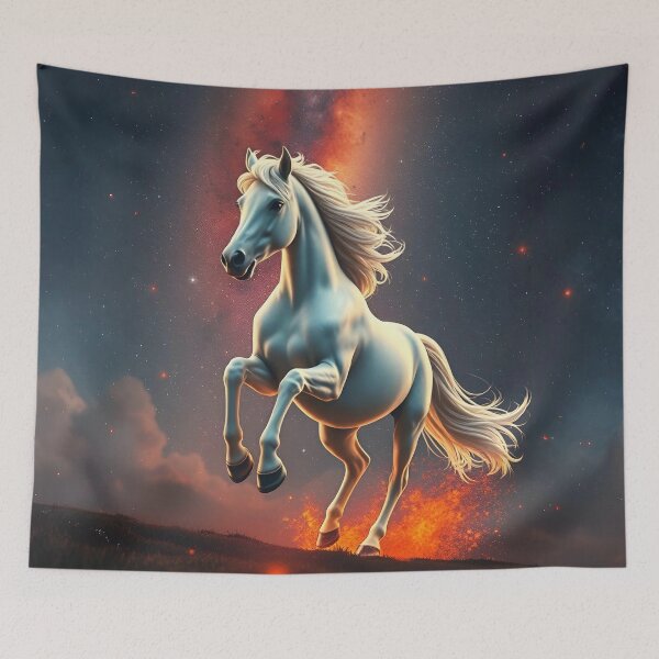 Item preview, Cosmic Fire: The Powerful White Stallion designed and sold by SolaoLab.
