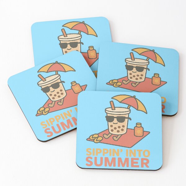 Item preview, Boba Beach Day – Bubble Tea with Sunglasses on a Towel designed and sold by Blouzie.