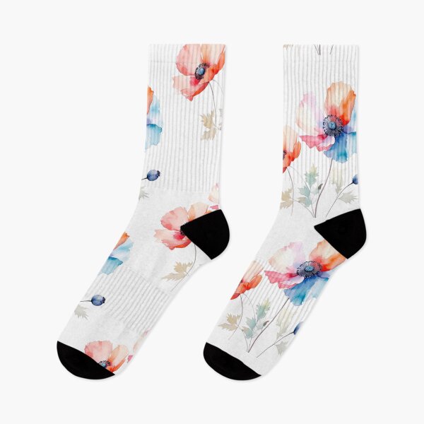 Item preview, Watercolor poppy flowers delicate pastel colors designed and sold by LiskoDesign.