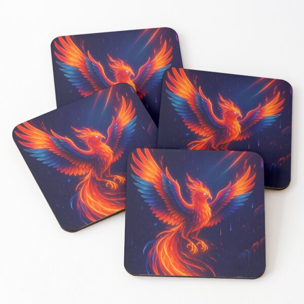 Item preview, Cyberpunk Phoenix: Fiery neon rise in the night sky designed and sold by BreakingWorse.