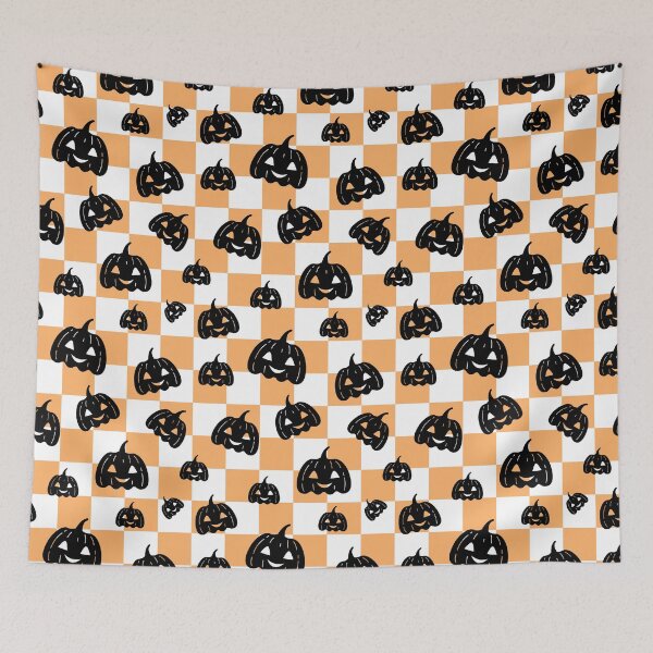 Item preview, Checkered Halloween Pumpkin Pattern  designed and sold by Julza Art.