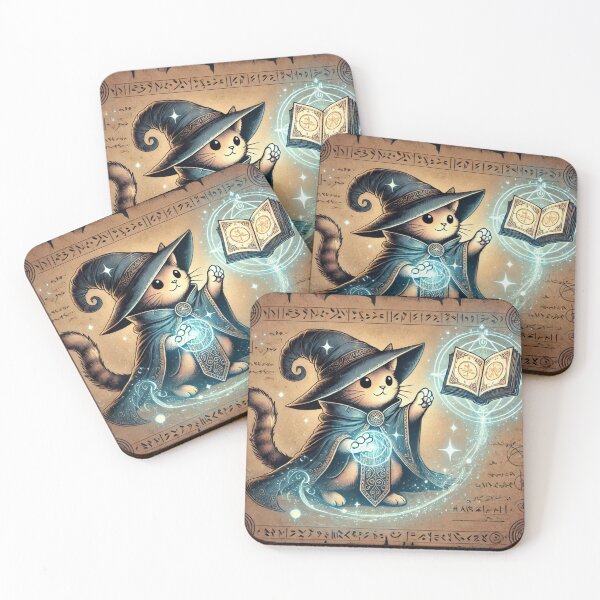 Item preview, Magical Wizard Cat – Cute Fantasy Spellcasting Art designed and sold by purrfectprints2025 .