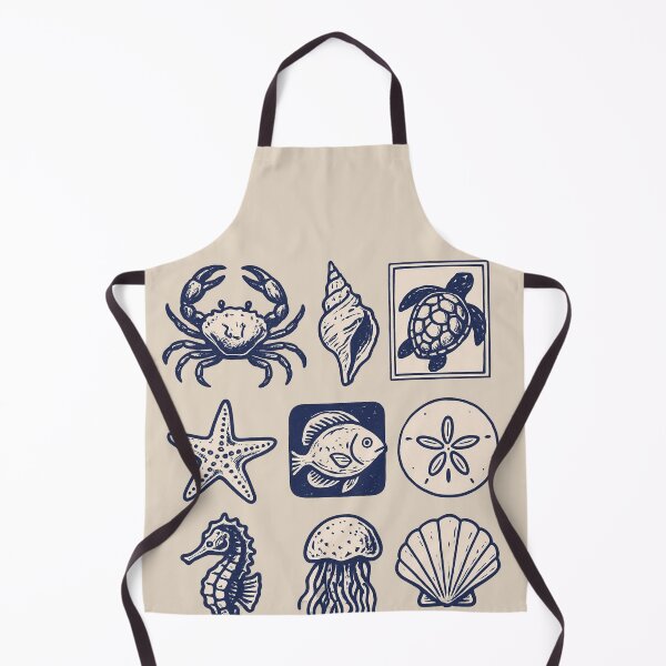 Item preview, Navy Blue Ocean Creatures Illustration Set - Marine Life Art designed and sold by Piralez.