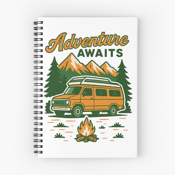 Item preview, Adventure Awaits Camping Funny Camper Van designed and sold by LuminOrb.