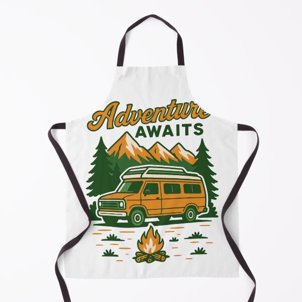 Item preview, Adventure Awaits Camping Funny Camper Van designed and sold by LuminOrb.