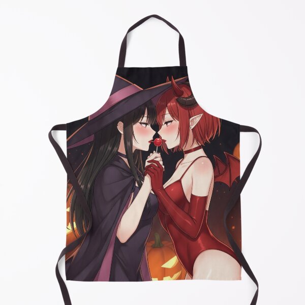 Item preview, Yuri Halloween Couple – Witch & Devil Waifus Sharing Lollipop designed and sold by GerwantSHOP.