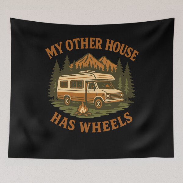 Item preview, My Other House Has Wheels Funny Camping Van designed and sold by LuminOrb.