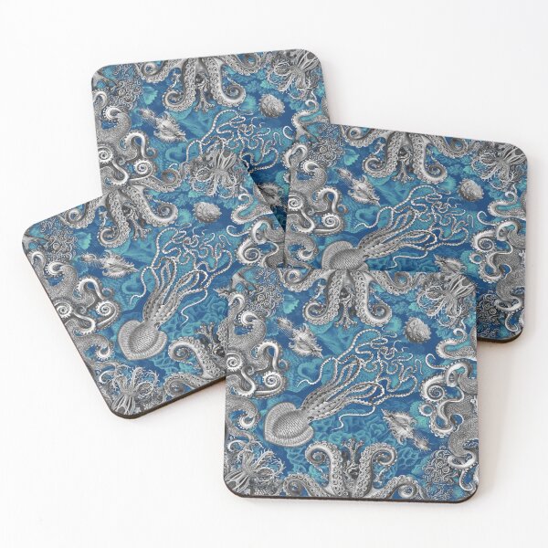 Item preview, Octopus Squid Kraken Art Tentacles Seashell Deep Sea Ocean Creatures Lover (Blue) - Octopus designed and sold by Mechanical Whispers.