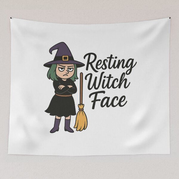 Item preview, Grumpy Cartoon Witch with Broomstick T-Shirt - Cute Spooky Halloween Design designed and sold by PrintCreations9.