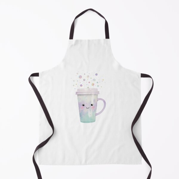 Item preview, Cute pastel cup with a smiling face and colorful bubbles floating above it designed and sold by SpaceartLilu.