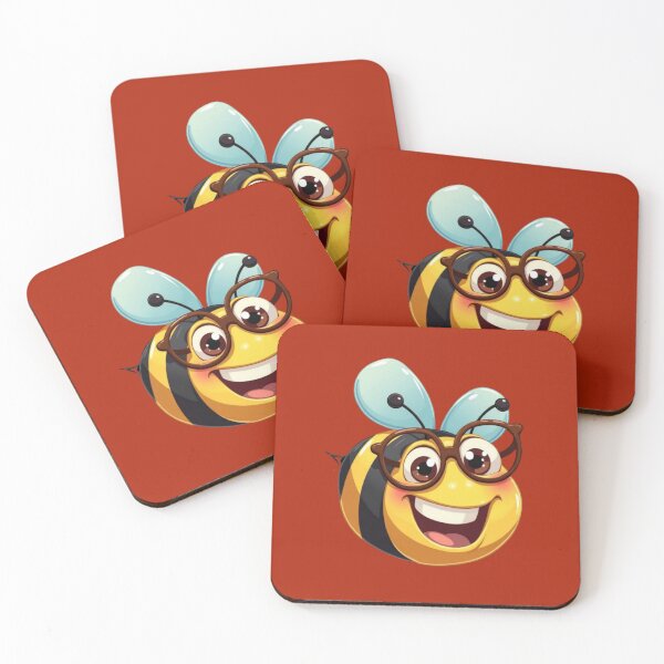 Item preview, Cute Smart Bee with Glasses - Funny Kawaii Cartoon Design designed and sold by TheRamesCo.