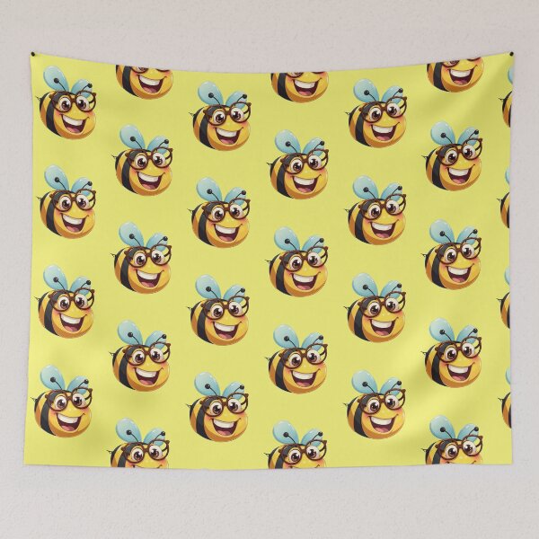 Item preview, Cute Smart Bee with Glasses - Funny Kawaii Cartoon Design designed and sold by TheRamesCo.