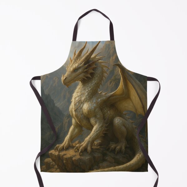 Item preview, Golden dragon over the mountain peaks designed and sold by BreakingWorse.