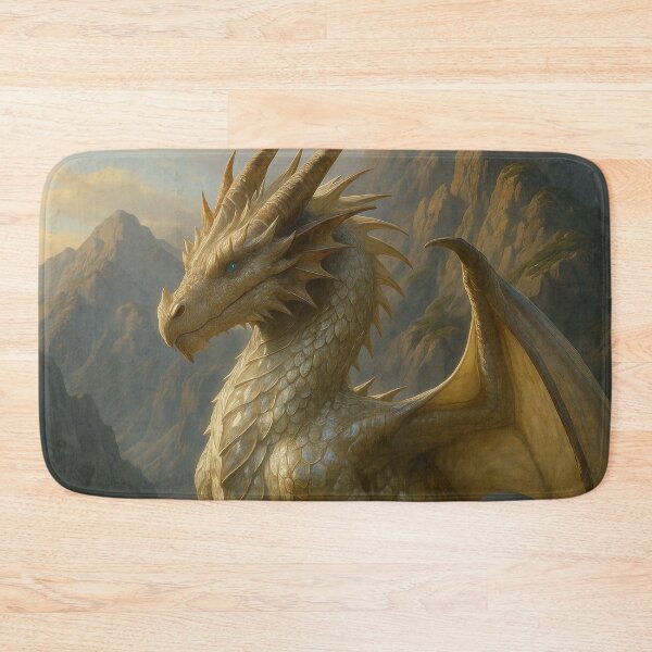 Item preview, Golden dragon over the mountain peaks designed and sold by BreakingWorse.