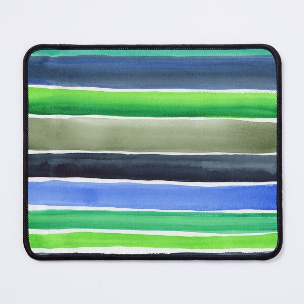 Item preview, Blue Green Teal Gray Watercolor Lines  designed and sold by Irina Sztukowski.