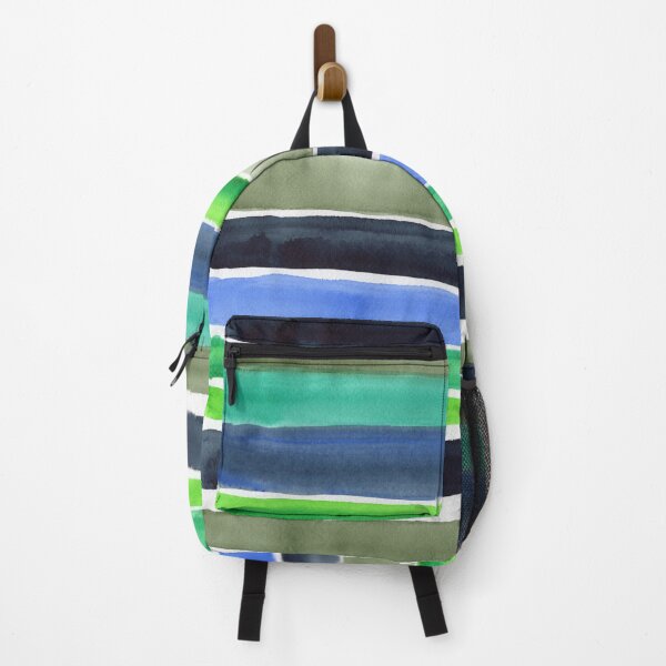 Item preview, Blue Green Teal Gray Watercolor Lines designed and sold by Irina Sztukowski.